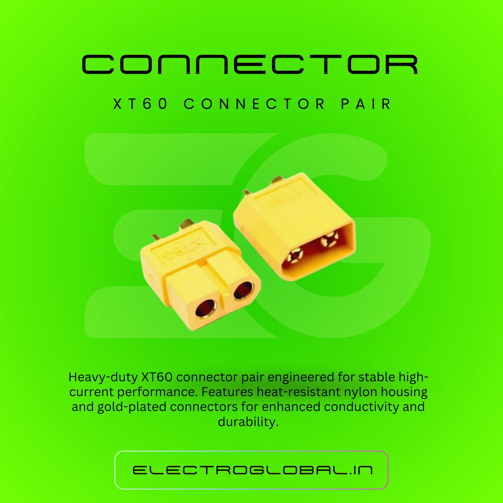XT60 Connector Male Female Pair – Reliable Battery Connector for RC Projects, Male Female Wire Connector 2 Pin for Easy Connections  alternate